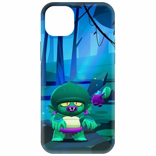 Чехол-накладка Krutoff Soft Case Brawl Stars - Болотный Джин для iPhone 15 Plus черный чехол накладка krutoff софт кейс brawl stars болотный джин для iphone 7 plus 8 plus черный