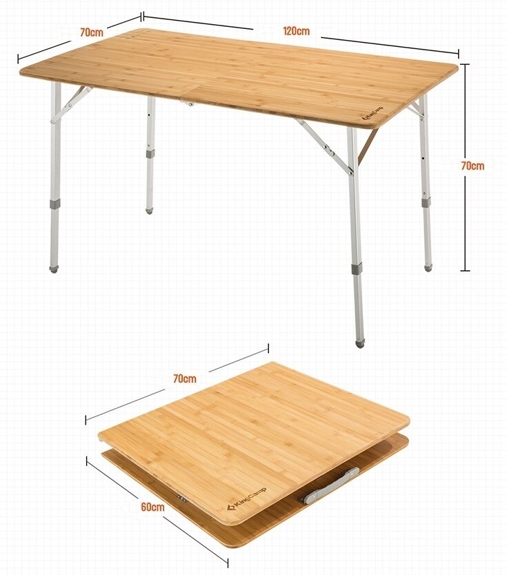 Стол складной KingCamp KC3929 Bamboo Table, 120х70х70 см