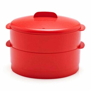 Пароварка двухуровневая красная диаметр 20см Tupperware