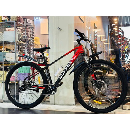 Горный велосипед SUPPORT 29 inch 29' черный/красный, взрослый, рама 19