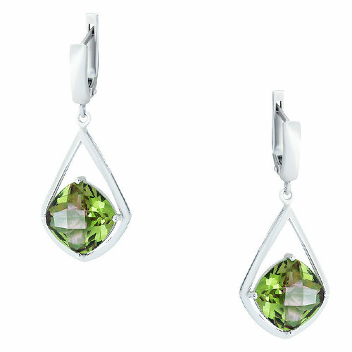 Серьги серебро, 925 проба, кварц