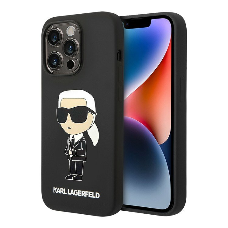 Karl Lagerfeld для iPhone 15 Pro Max чехол Liquid silicone NFT Karl Ikonik Hard Black