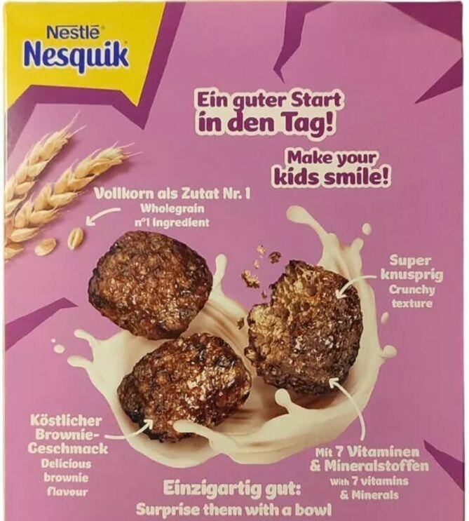 Сухой завтрак Nestle Nesquik Crunchy Brownie / хрустящий шоколад 300 гр (Польша) - фотография № 2