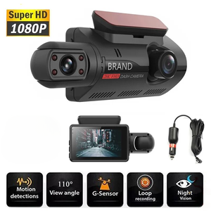 Автомобильный видеорегистратор FaizFull с разрешением видеозаписи Full HD 1080P / Угол обзора 360° / Датчик удара G-Sensor / 2 камеры