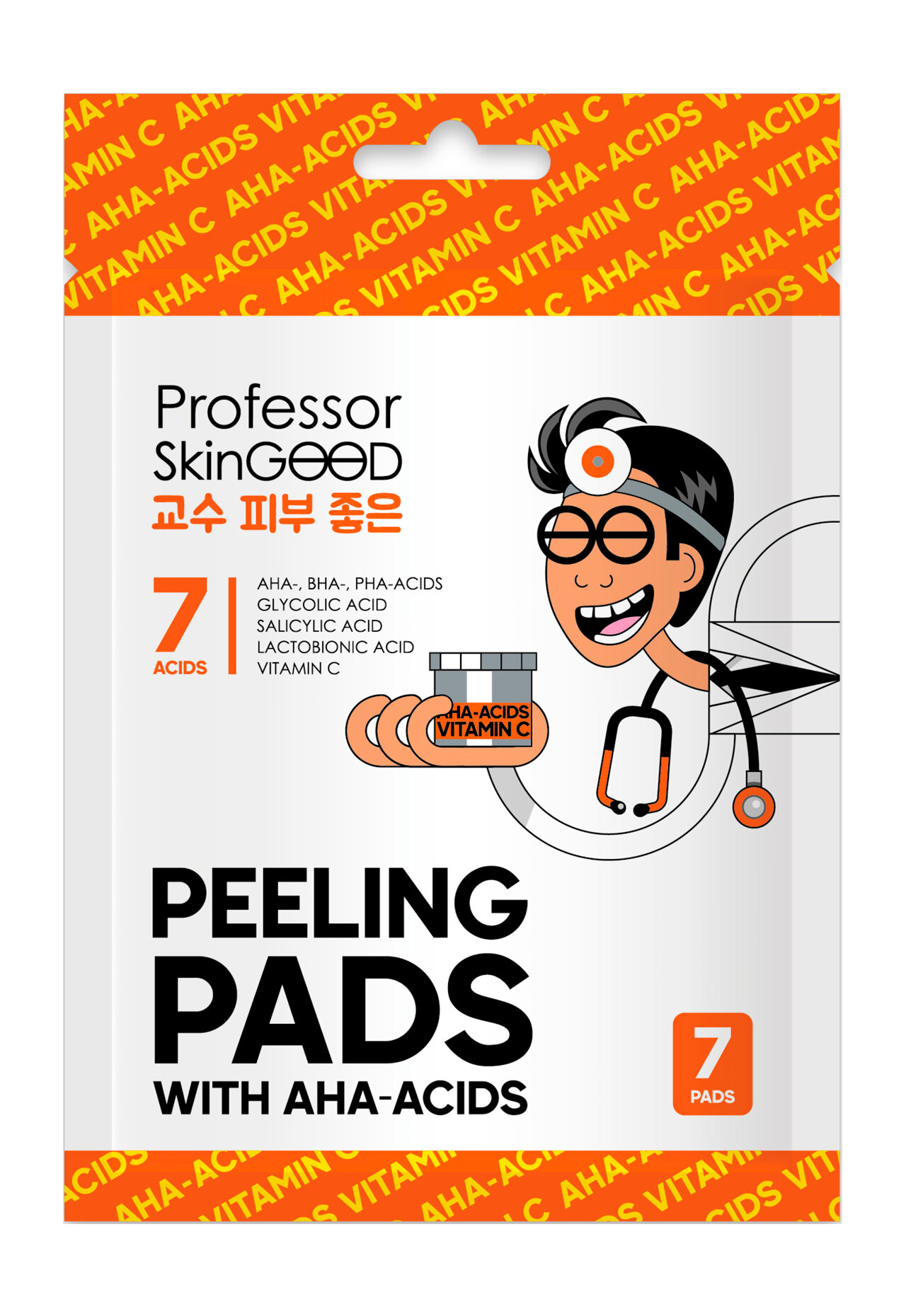 Пилинг-диски для лица с кислотами и витамином C Professor SkinGood Peeling Pads with Acids and Vitamin C