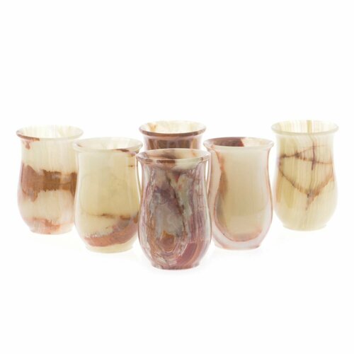 Набор стаканов 6 шт из камня оникс 160 мл 63х95 см 25х4 121901 7394₽