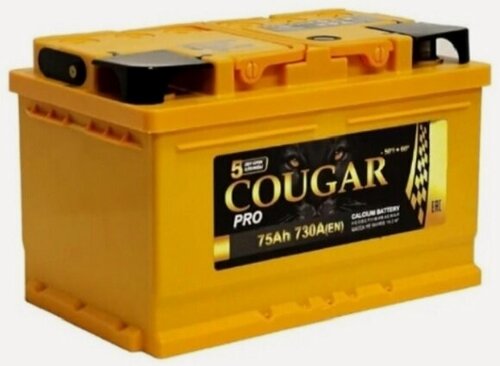 Изображение товара Аккумулятор автомобильный Cougar PRO 75 А/ч 730 А прям. пол. Росс. авто (278х175х190)
