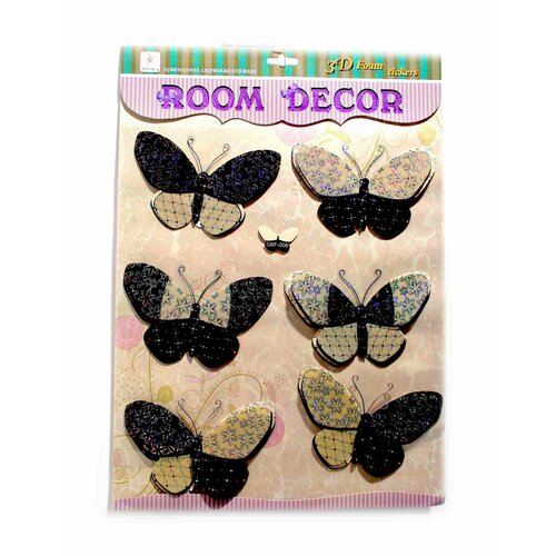 Наклейки Декоративные, Цветные Бабочки 3D, для стен и мебели, для интерьера, интерьерные, декор для дома, подарок