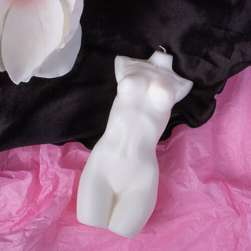 Свеча ручной работы 'Женский силуэт' (разные цвета) / Бежевый