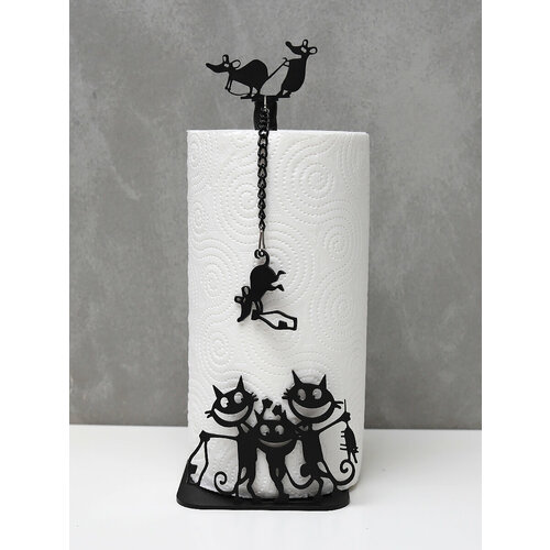 Держатель кухонный для рулонного и бумажного полотенца, настольный, цвет черный, A. R. COMPANY16, сталь