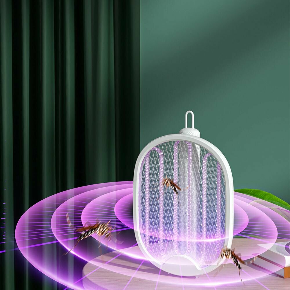 Картинки Ракетка электрическая от летающих насекомых HX-27 складная, встроенный АКБ (белая)