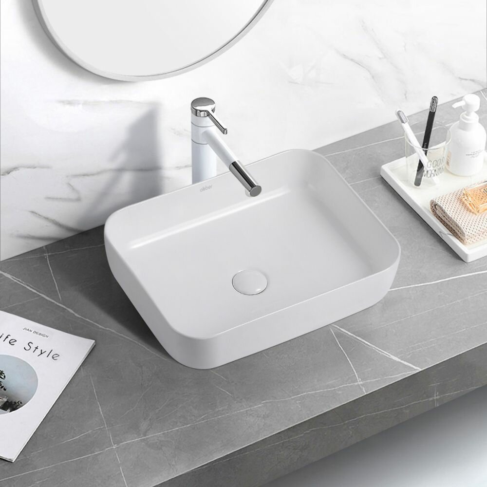 Раковина накладная ABBER Rechteck AC2202 белая