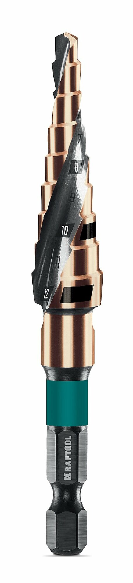 KRAFTOOL COBALT 4-12мм, 9 ступеней, азотирование, винтовая спираль, сверло ступенчатое(29691-4-12-9) (29691-4-12-9)