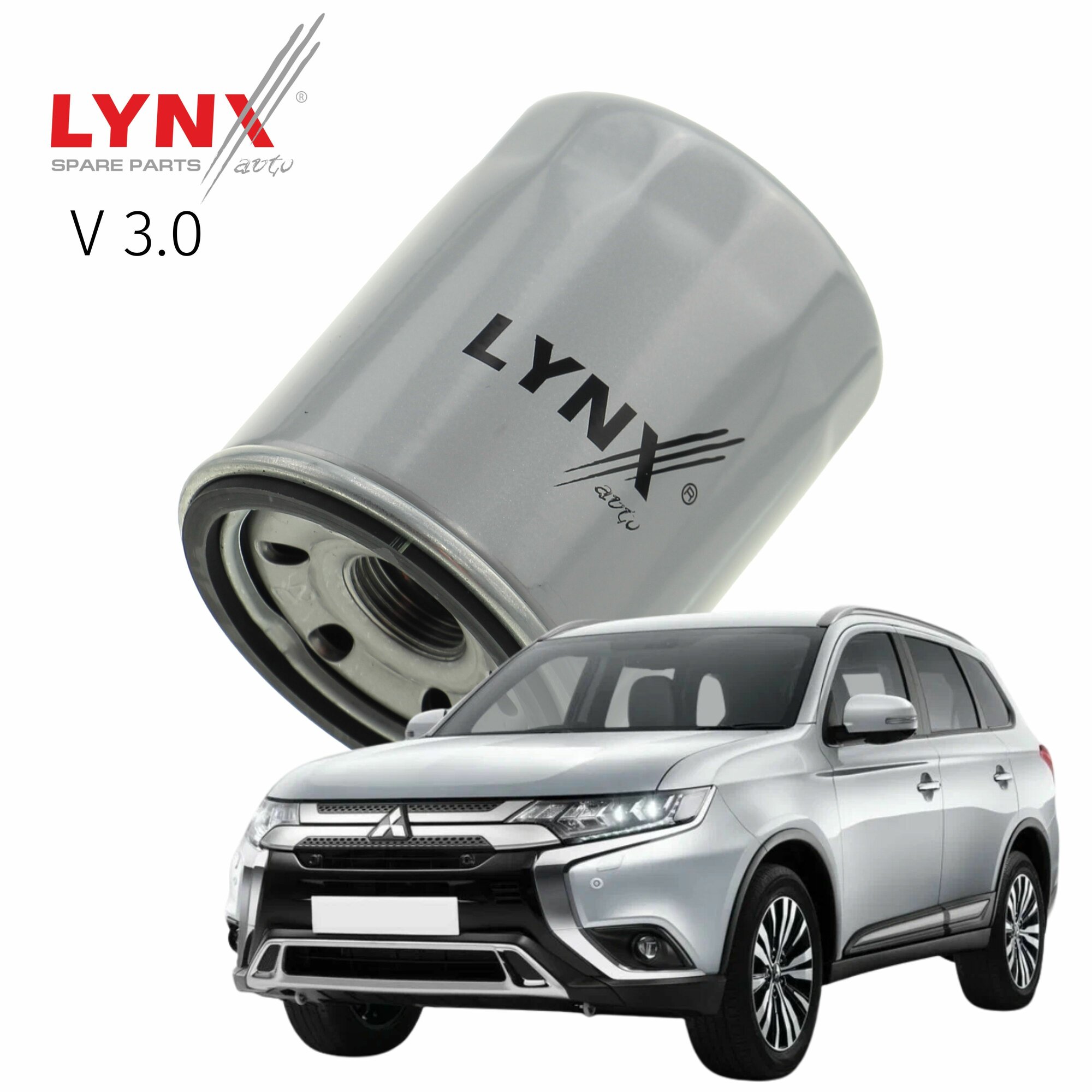 Фильтр масляный Mitsubishi Outlander (3) GF0W / Митсубиси Аутлендер 2012-2014 2015 2016 2017 2018 2019 2020 2021 2022 V3.0 6B31 / 1шт LYNXauto