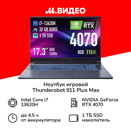 Ноутбук игровой Thunderobot 911 Plus Max 2K JT009A00HRU 179999₽
