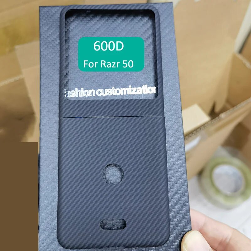 Оригинальный арамидный чехол из настоящего углеродного волокна для Motorola Razr 50 Ultra/Razr 50, супертонкий ультратонкий легкий корпус, Black 600D, Choose Your Model, For Razr 50