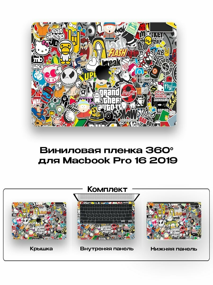 Защитное покрытие для Macbook Pro 16 2019года/ Самоклеющаяся наклейка на ноутбук