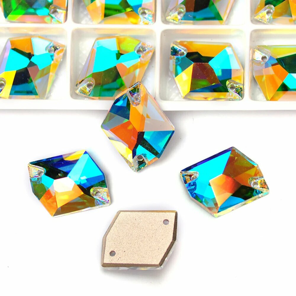 Стеклянные кристаллы Pubrilex 3265 для декора Crystal AB 13x17mm-16pcs