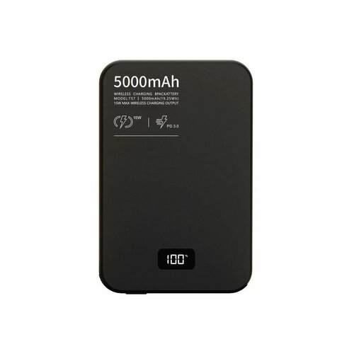 Беспроводной дополнительный аккумулятор (MagSafe) Modmac Q.Mag X 5000 Ультратонкий Black