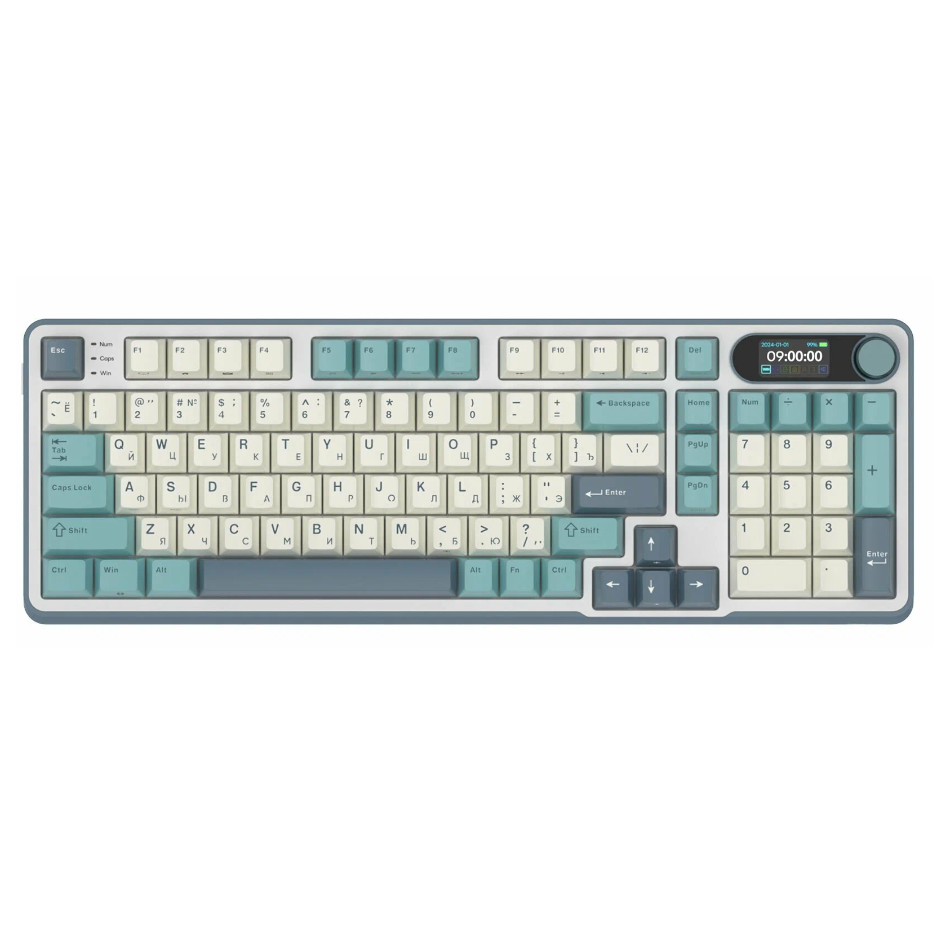 Клавиатура Royal Kludge RK-S98 Sky Blue (USB/2.4 GHz/Bluetоoth, RGB, Hot Swap, Chartreuse switch) — фото 1