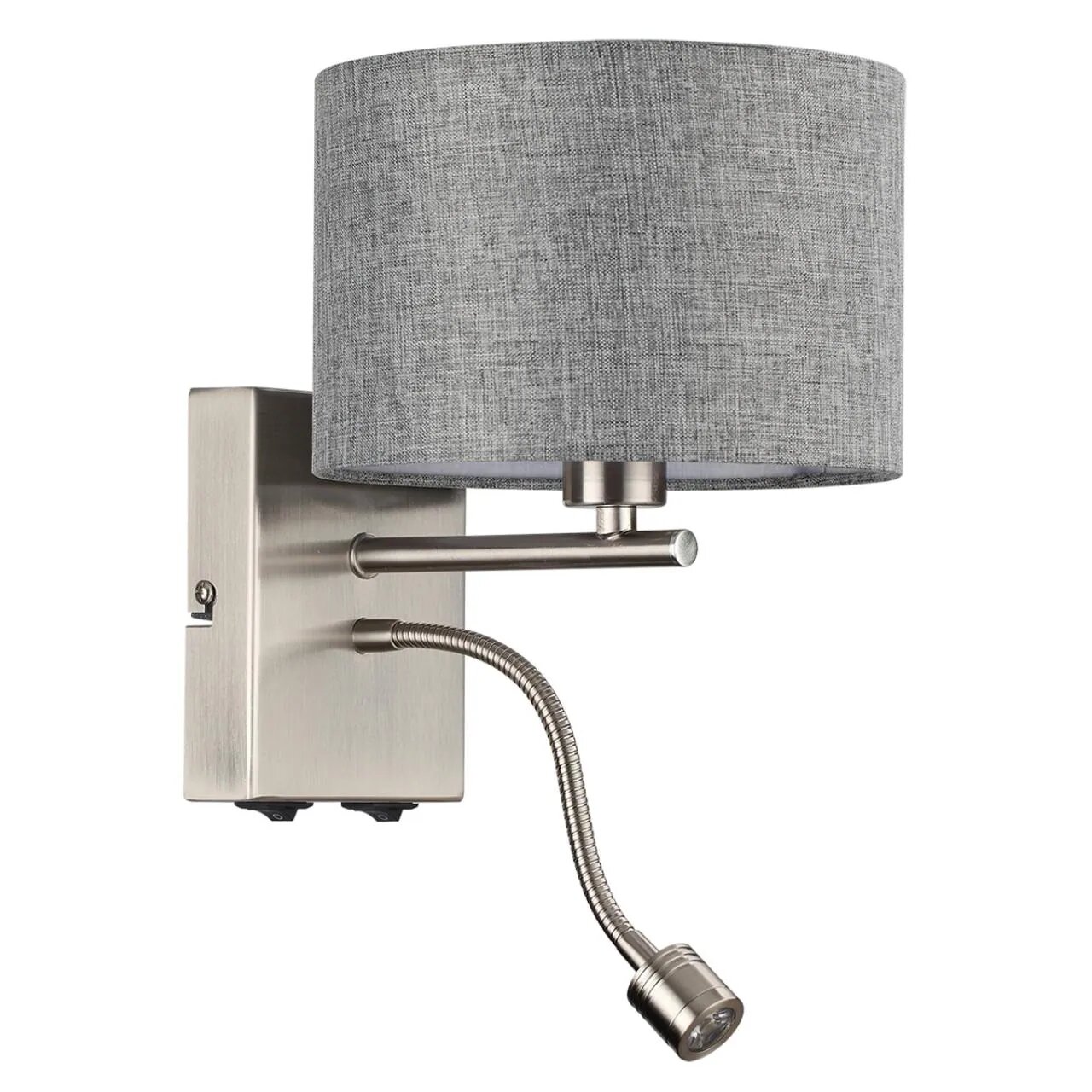 Бра LUMION NIKKI 8251/2W, E14; LED, 43 Вт, металл, текстиль, никель
