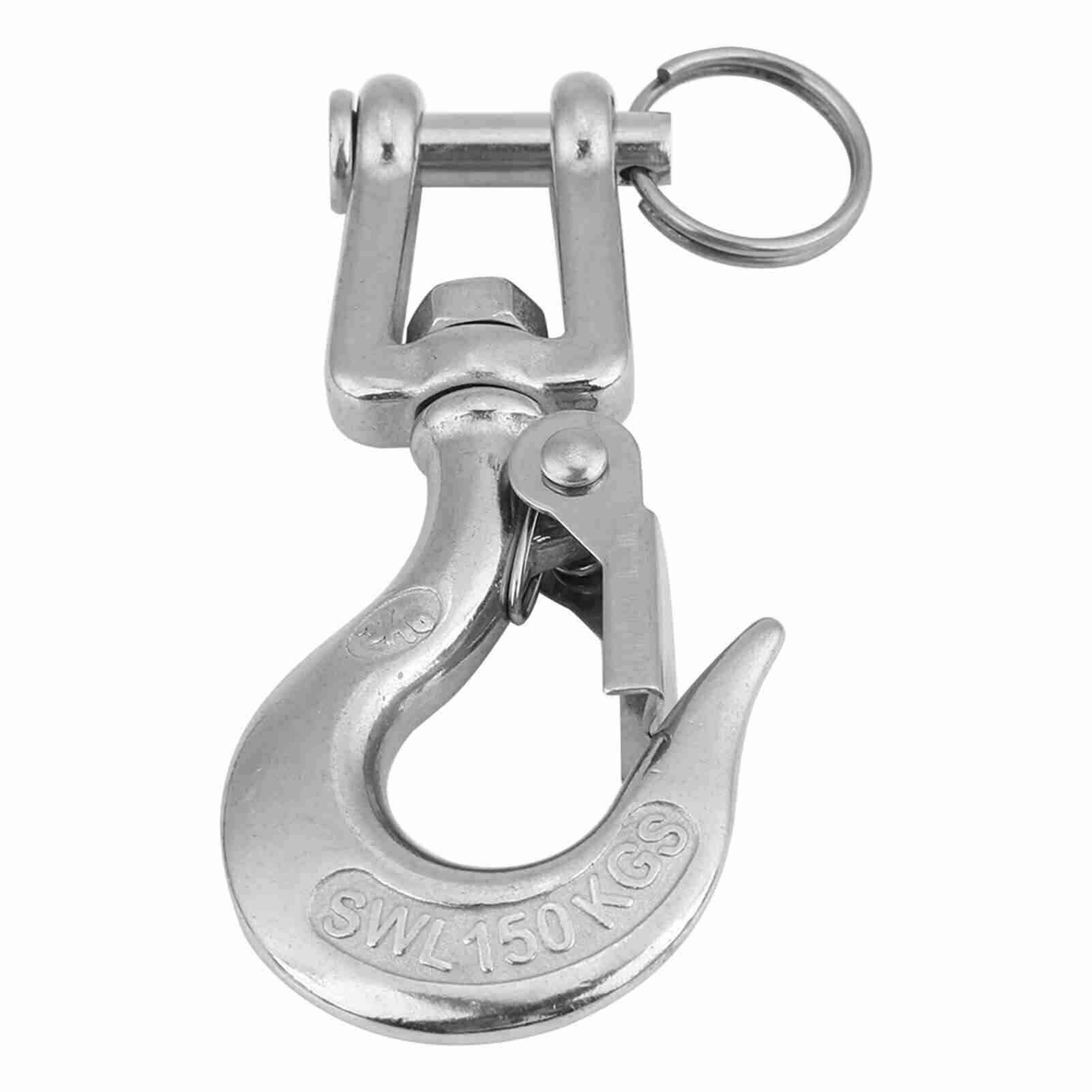 304 Stainless Steel Swivel Eye Clevis Lifting Chain Snap Hook 150KG Working Load Limit 90mm
