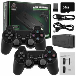 Игровая приставка, консоль Game Stick Lite 64Gb, 10000 игр, 4K, 2,4 ГГц. 8 бит, 16 бит, 32 бит