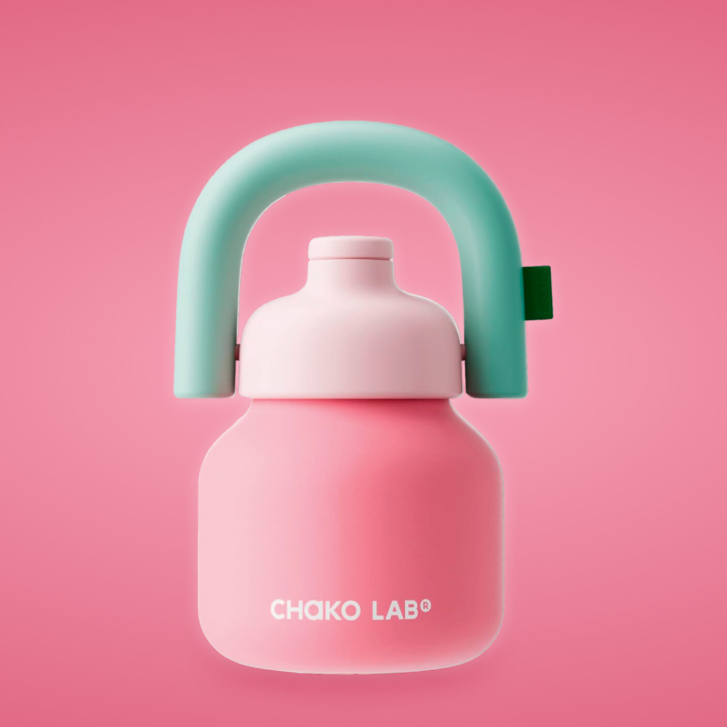 Chako Lab, Термокружка для воды, 1000 мл (Розово-Бирюзовая)
