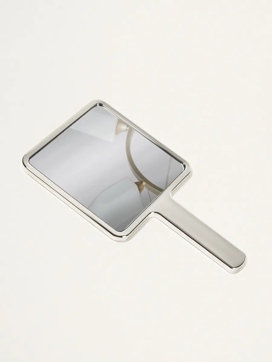 Зеркало с руч квад-т (1) б/увел гальваника 16*9см пласт сере