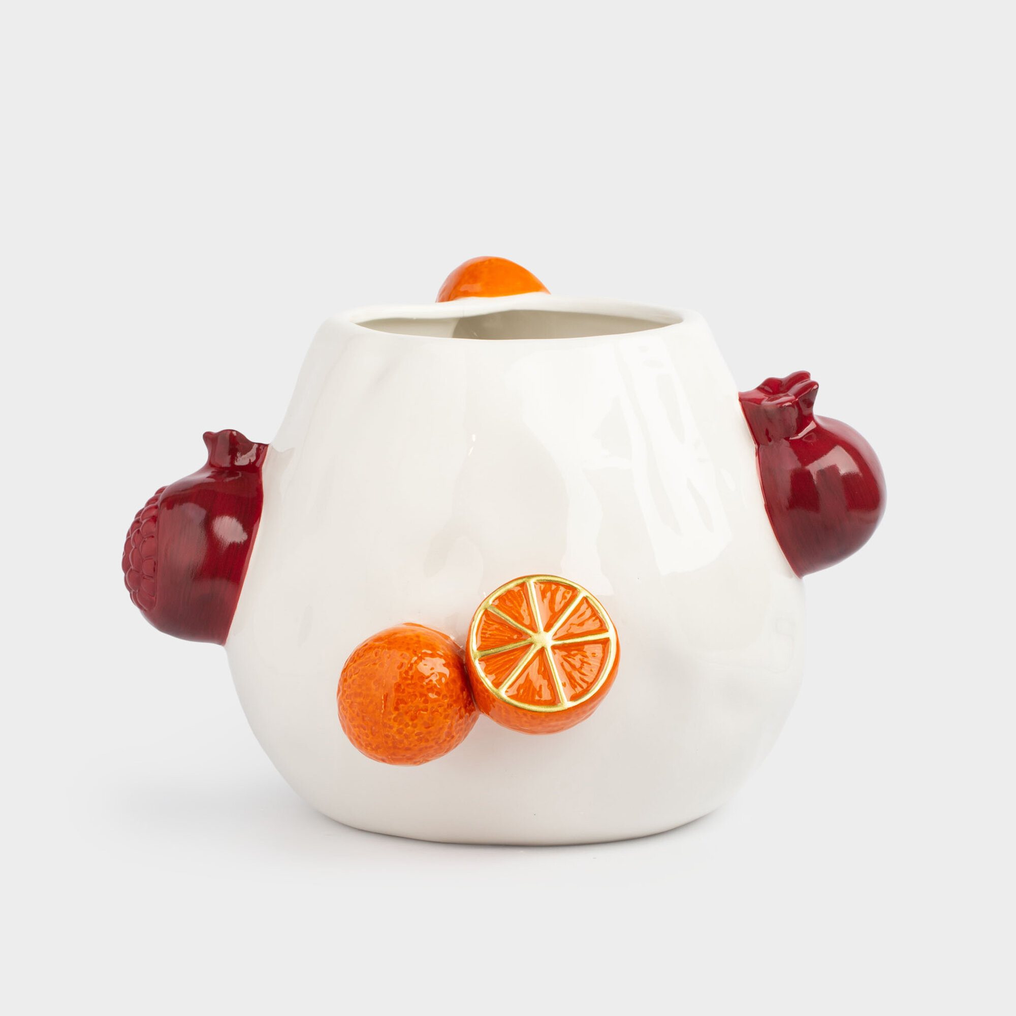 Ваза для цветов 20 см декоративная керамика Гранаты и мандарины Fruit
