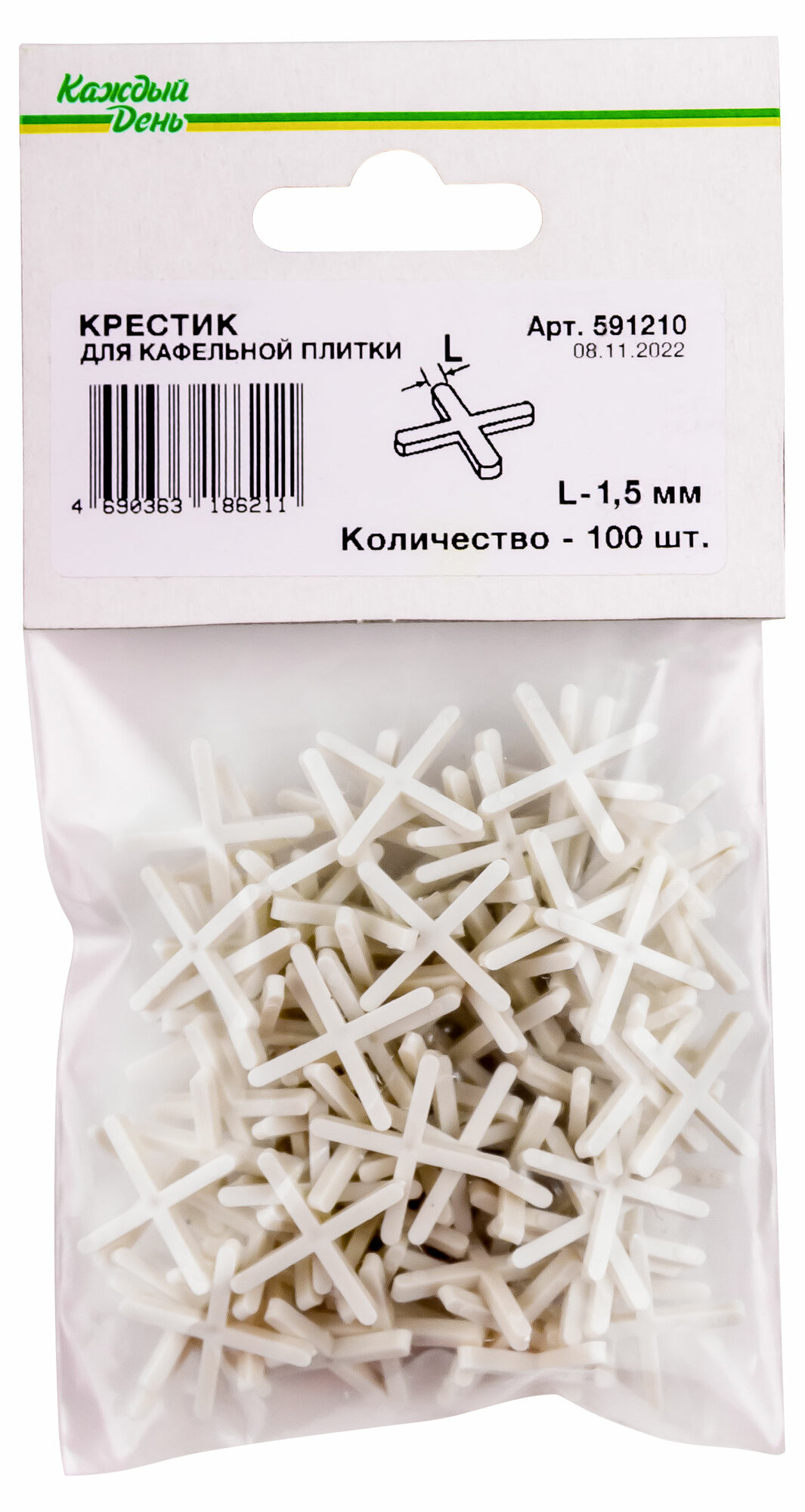 Каждый день Крестик для кафельной плитки «Каждый день» 15 мм 100 шт