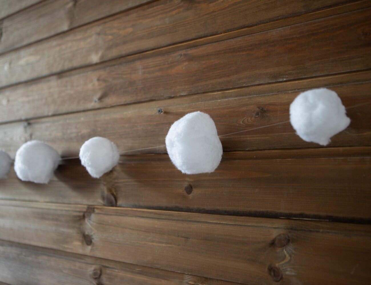 Гирлянда снежки белая 170 см Kaemingk 474814