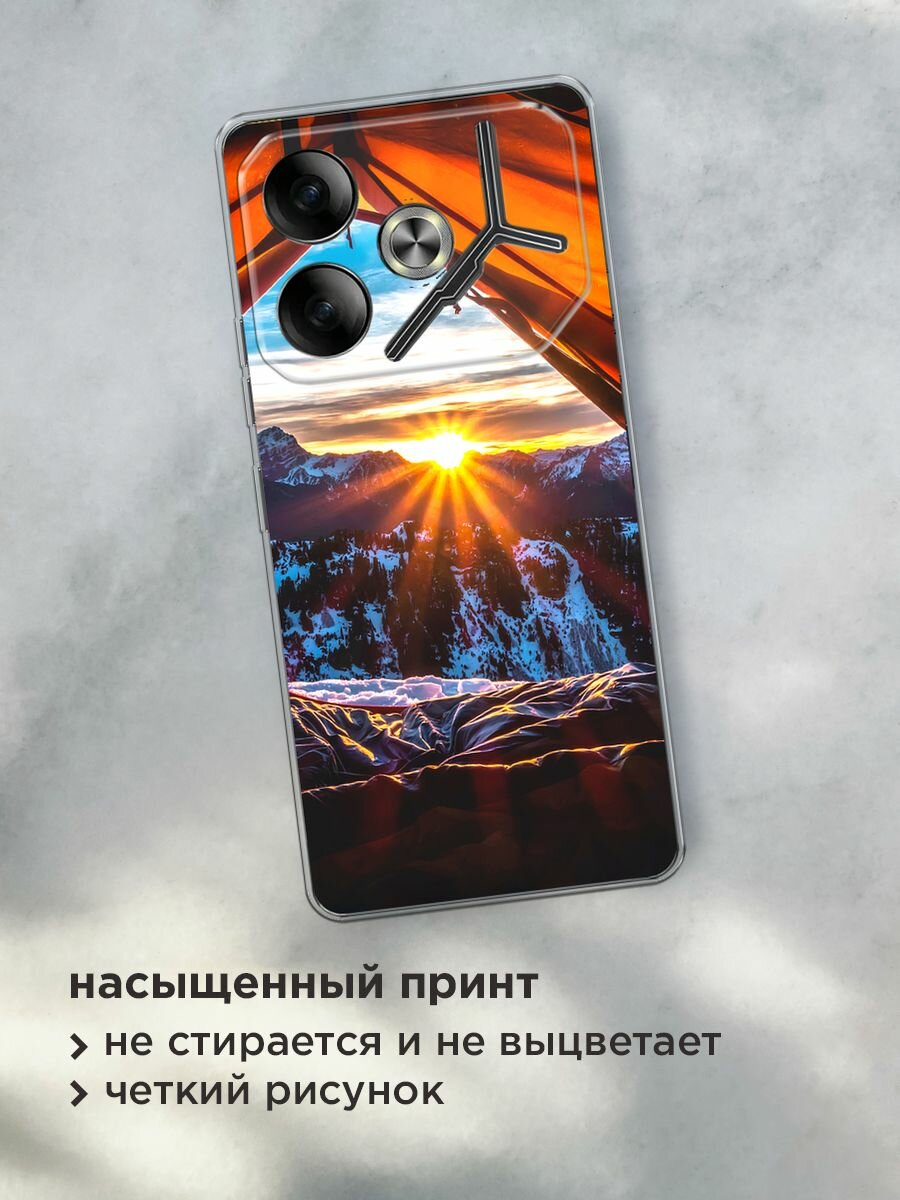 Силиконовый чехол на Tecno Pova 6 / Текно Пова 6 с принтом "Горы 7" — фото 1