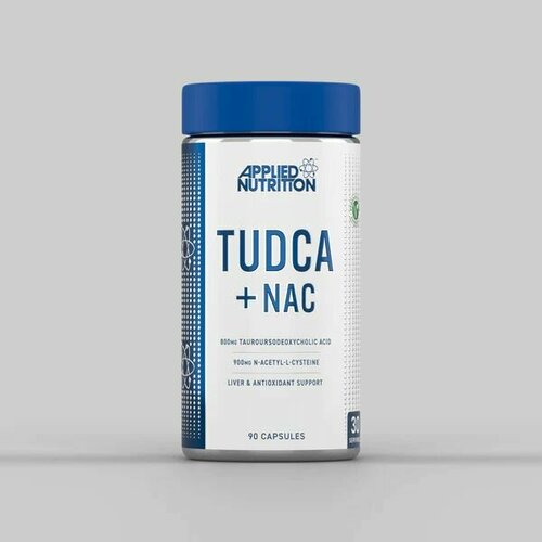 TUDCA + N-ацетил-L-цистеин (NAC), Applied Nutrition, 90 капсул, для печени, иммунитета, вывода токсинов, антиоксидант