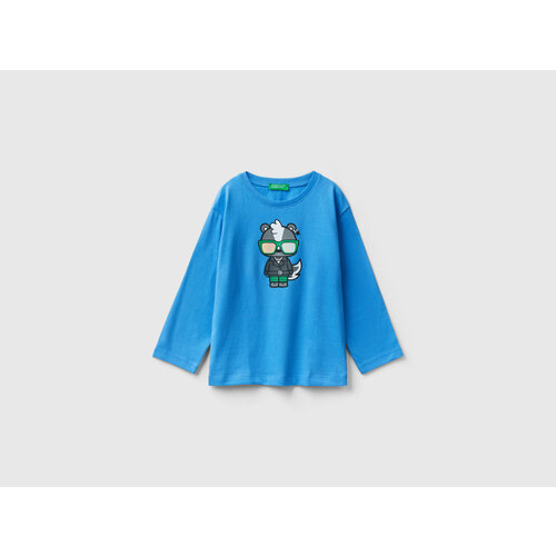 фото Лонгслив united colors of benetton, размер 82 (1y), голубой