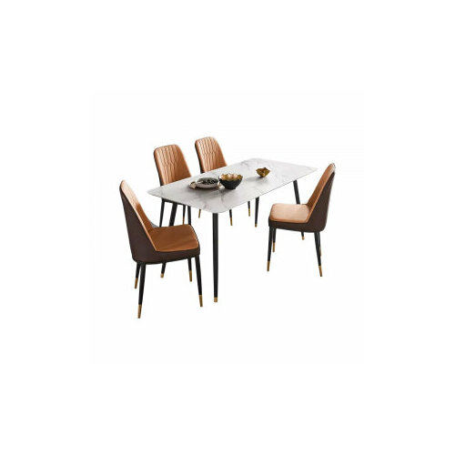 Комплект обеденной мебели Стол 1.6 м и 4 стула Xiaomi Linsy Light Luxury Table and Four Chairs White &Black (JI1R-A+LS073S4-A)