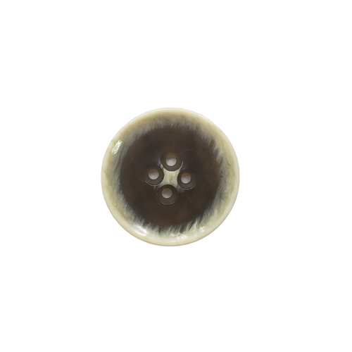 Пуговица для дубленки, Union Knopf, цвет темный хаки с белым, пластик, 28 мм, 5 штук.