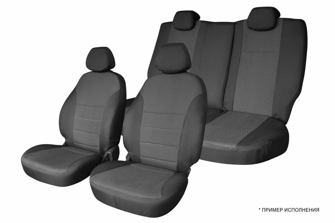 Defly Чехлы на сиденья Volkswagen Polo, 2010-2020, седан, задний ряд 40/60, жаккард