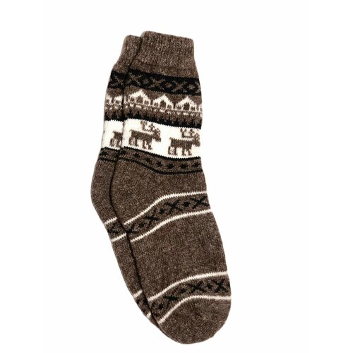 Мужские носки , 1 пара, классические, вязаные, размер 39/44, коричневый, черный