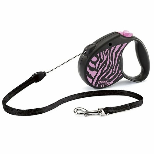 поводок рулетка flexi safari cord m 5m 20 kg pink zebra Поводок-рулетка Safari трос S 5m 12 kg pink Zebra