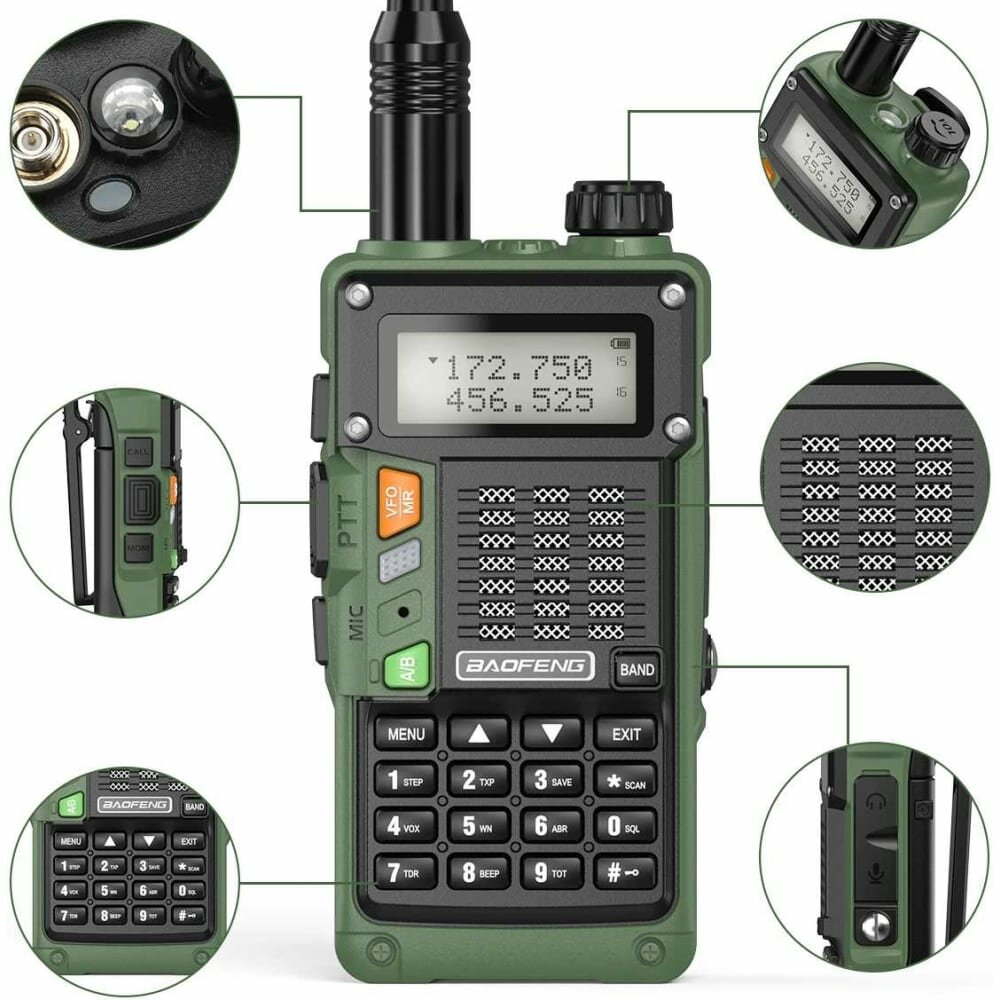Baofeng Рация UV-S9 PRO ( 136-174/400-520) МГц /10 Вт/2800 мАч, зеленая 00029465