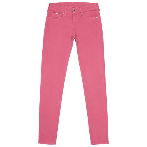 фото Джинсы скинни pepe jeans, прилегающие, средняя посадка, стрейч, размер 29, розовый