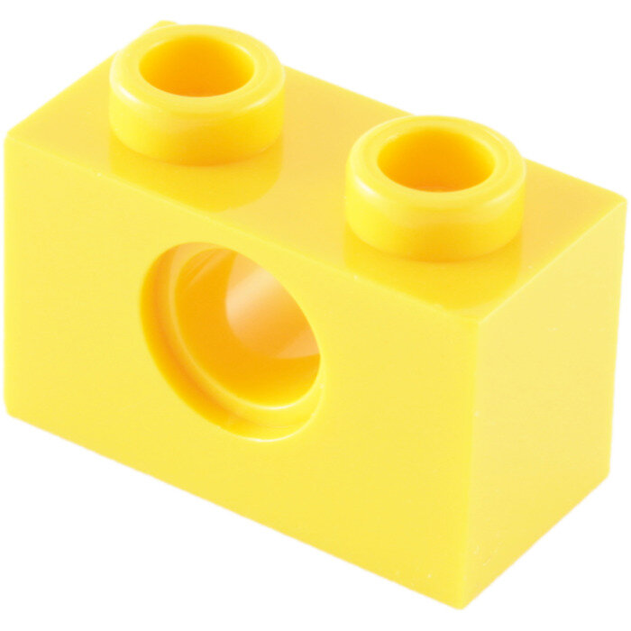 Деталь LEGO 370024 TECHNIC Кирпичик 1X2, R4.9 (желтый) 50 шт.