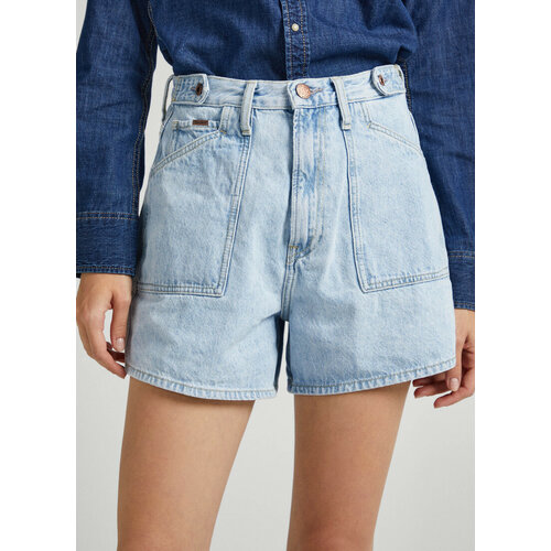 фото Шорты pepe jeans, размер 24, голубой