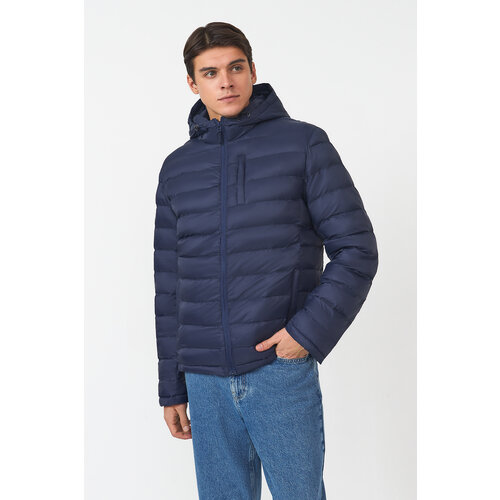  куртка Baon демисезонная, силуэт прямой, несъемный капюшон, водонепроницаемая, капюшон, утепленная, ультралегкая, размер XL, синий