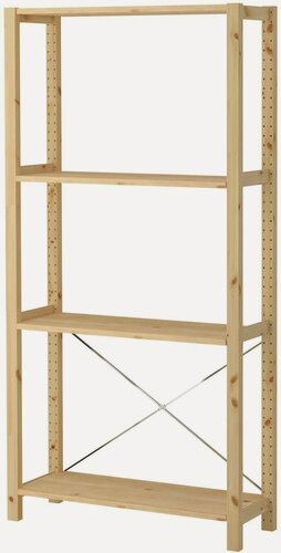 Изображение товара Стеллаж деревянный напольный IKEA IVAR, 4 полки, сосна, 89х30х179 см