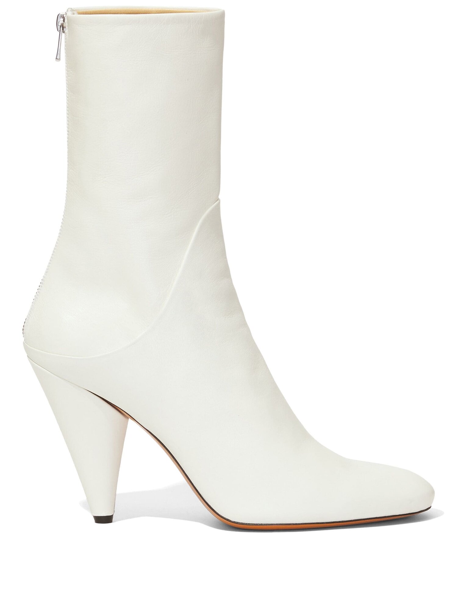 Ботинки Proenza Schouler Cone 85mm leather ankle boots, размер 37, белый