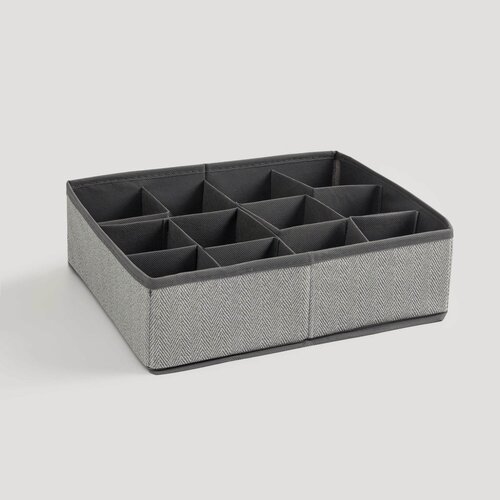 Изображение товара Органайзер-разделитель для ящиков, 32х24 см, 12 отд, текстиль, серый, Pedant new