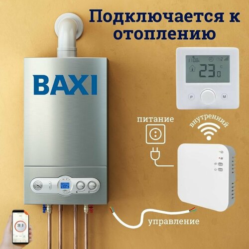 Программатор комнатный / термостат/ терморегулятор для котла BAXI с Wi-Fi работает с Алисой