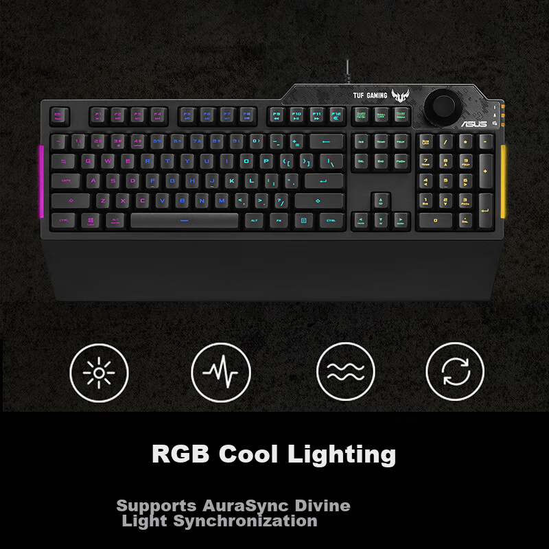 Клавиатура ASUS TUF Flying Fortress K1 Gaming Keyboard, черный — фото 1